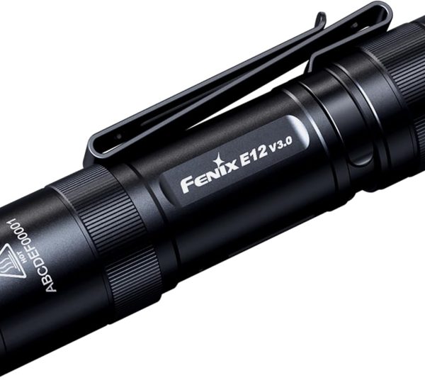 Fenix E12 V3.0 flashlight in black