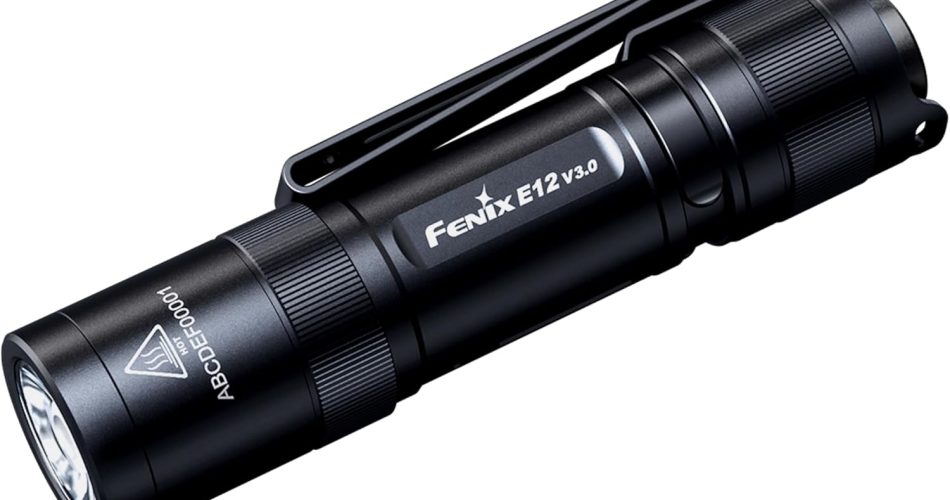Fenix E12 V3.0 flashlight in black